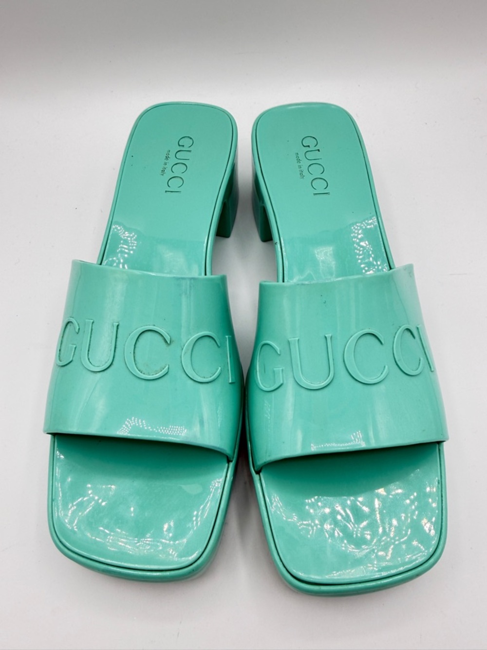 GUCCI Women's Mint Green
Platform Slide Mules size 39 - Picture 13 of 13